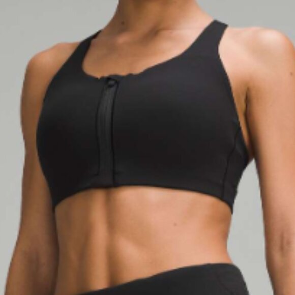 NWT Lululemon Energy Zip-Front Bra Size 36C Black Run Crossfit Gym High Support - Picture 2 of 9